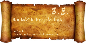 Bartók Erzsébet névjegykártya